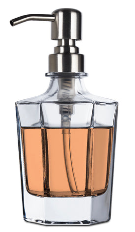 Harmony Octagonal Glass Hand Soap Dispenser with Pump, Set of 2