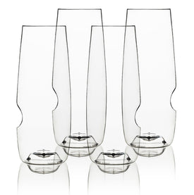 Govino - 8 Ounce Dishwasher Safe Series Flutes, Set of 4