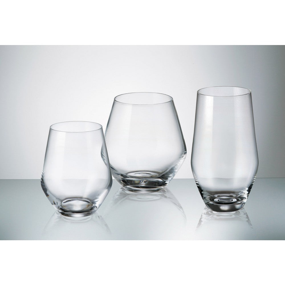 Crystal it’s Bohemia Stemless wine glasses set of 6, New