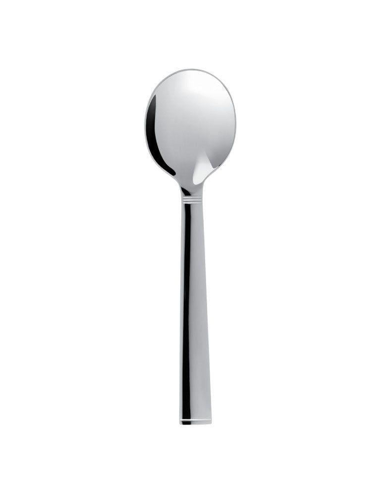 Guy Degrenne - Squadro Soup Spoon, Mirror Finish Stainless Steel Round Soup Spoon