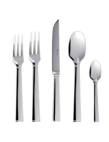 Image of Guy Degrenne - Squadro Mirror Finish Stainless Steel Flatware, 5 Piece Cutlery Set