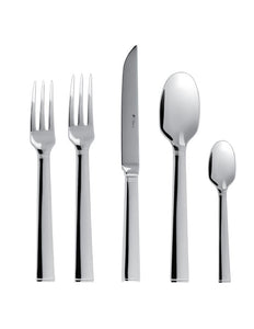Guy Degrenne - Squadro Mirror Finish Stainless Steel Flatware, 5 Piece Cutlery Set