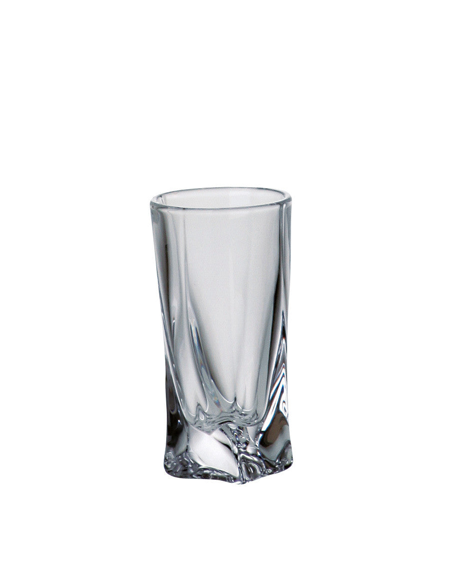 Crystalite Bohemia Quadro Twisted Shot Glasses, 1.5 Ounces, Set of 6