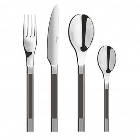 Guy Degrenne - Taiga 24 piece Flatware set with Serrated Knife, Carbon