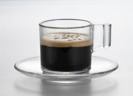 Eisch Breathable Superior Espresso Glass and Saucer Set of 2