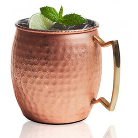 Brilliant - Copper Hammered Belly Shape Moscow Mule Mug, 20oz.
