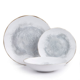 Porto Stoneware Dinnerware Set Service for 4, 12 Piece Dinner Set