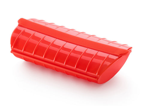 Image of Lékué - Silicone Food Steamer Case for 1 - 2 Servings, Red