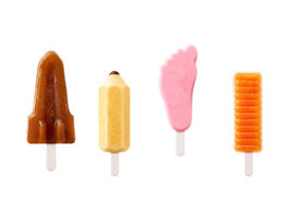 Lékué - Silicone Iconic Popsicle Ice Cream Mold Shapes, Set of 4 Assorted