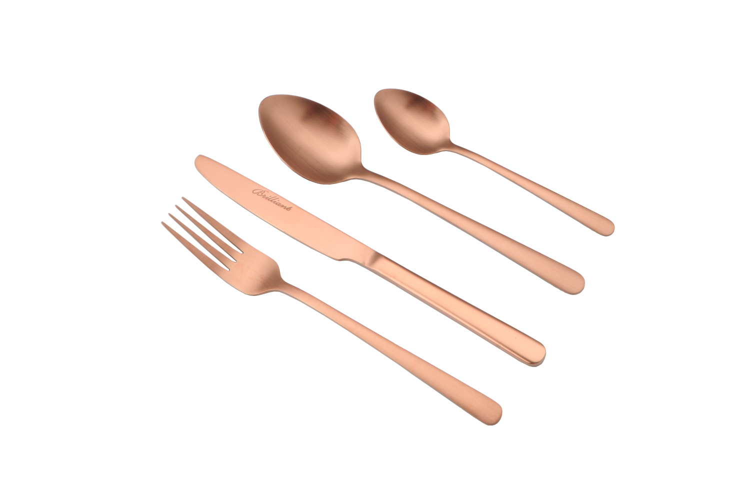 Oslo Stainless Steel Copper Flatware Cutlery Set for 4, 16 Pieces