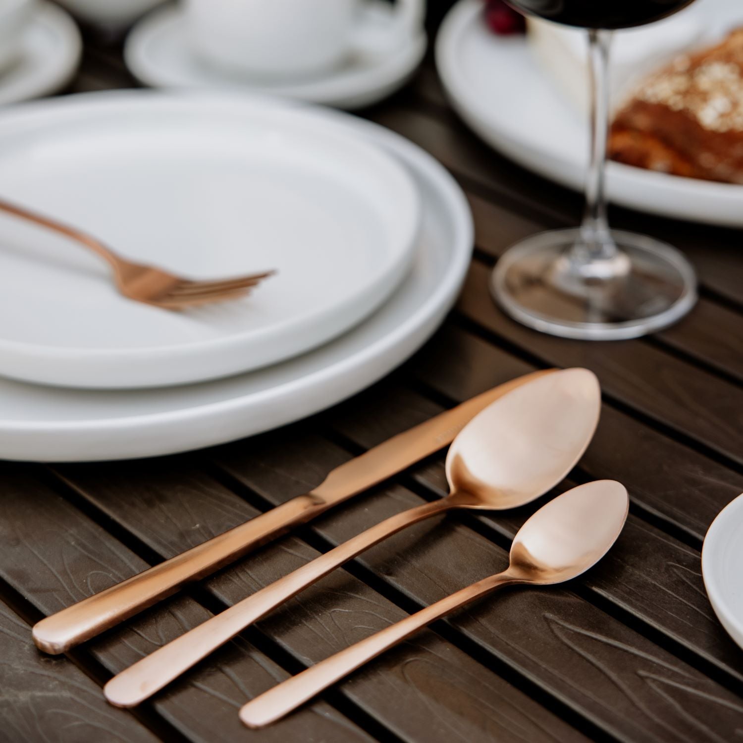 Oslo Stainless Steel Copper Flatware Cutlery Set for 4, 16 Pieces