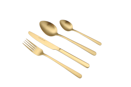 Oslo Stainless Steel Gold Flatware Cutlery Set for 4, 16 Pieces