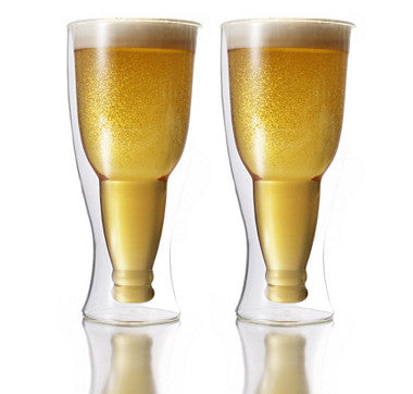 Double Wall Glass Beer Pilsner 390ml Set Of 2 by Brilliant