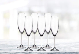 Gastro Champagne Flutes,  Set of 6, 7.5 Ounces