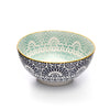 Paisley Bleu Colored Porcelain Stamped Bowl, 8 Inches