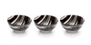 Kiku Striped Black and White Porcelain Stamped Bowls, 6 Inches, Set of 3