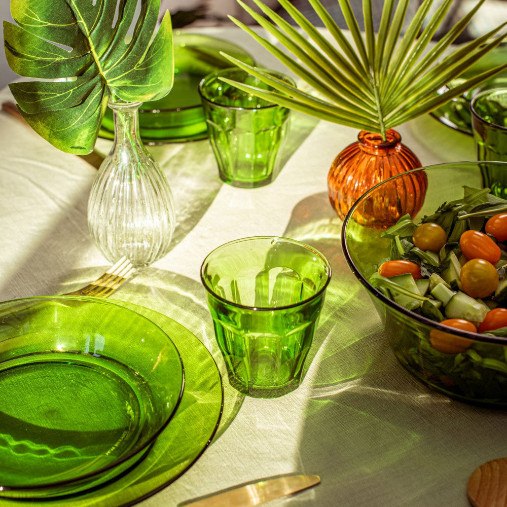 Wine　(23cm)　Lys　Dinner　Inches　Plate　of　Duralex　–　And　Green　Set　Tableware
