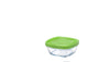 Duralex - Lys Square Stackable Bowl with Green Lid 9 cm (3 1/2 in)