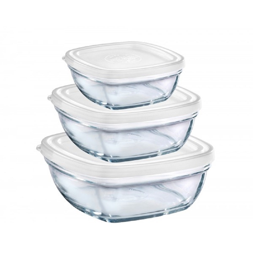 Duralex - Lys Square Stackable Bowl with White Lid 17 cm (6 3/4 in) – Wine  And Tableware