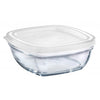 Duralex - Lys Square Stackable Bowl with White Lid 17 cm (6 3/4 in)