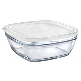 Duralex - Lys Square Stackable Bowl with White Lid 23 cm (9 1/8 in)