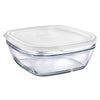 Duralex - Lys Square Stackable Bowl with White Lid 23 cm (9 1/8 in)