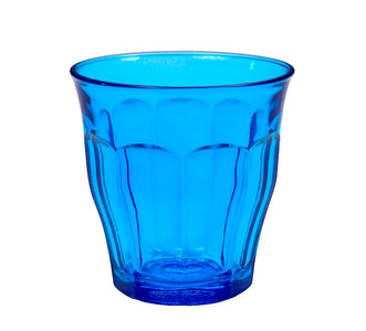 Duralex - Picardie Colored Tumbler Blue Drinking Glass, 250 ml. 8 3/4 oz. Set of 6