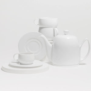 Guy Degrenne Salam Monochrome White 6 Cup Insulated Teapot, 36 Ounces