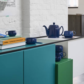 Guy Degrenne Salam Monochrome Blue 6 Cup Insulated Teapot, 36 Ounces