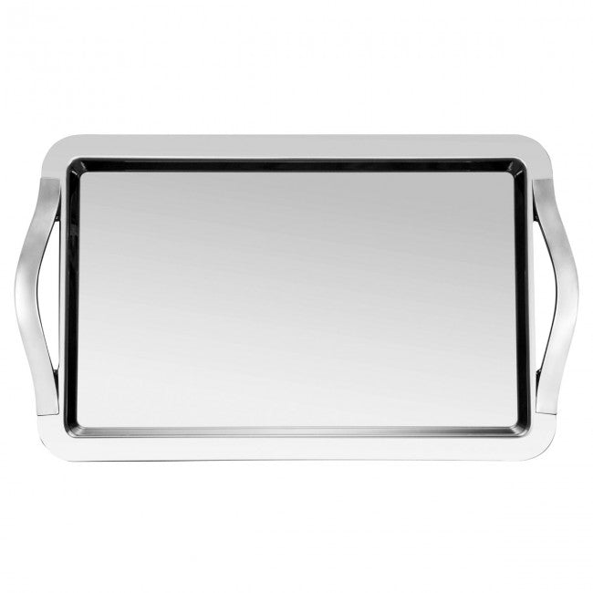 Guy Degrenne - Newport Rectangular Tray with Handles, Stainless Steel, 65X53 cm.
