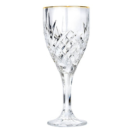 Ashford Non-Leaded Crystal, Gold Rimmed Wine Glasses 10 Ounces, Set of 4