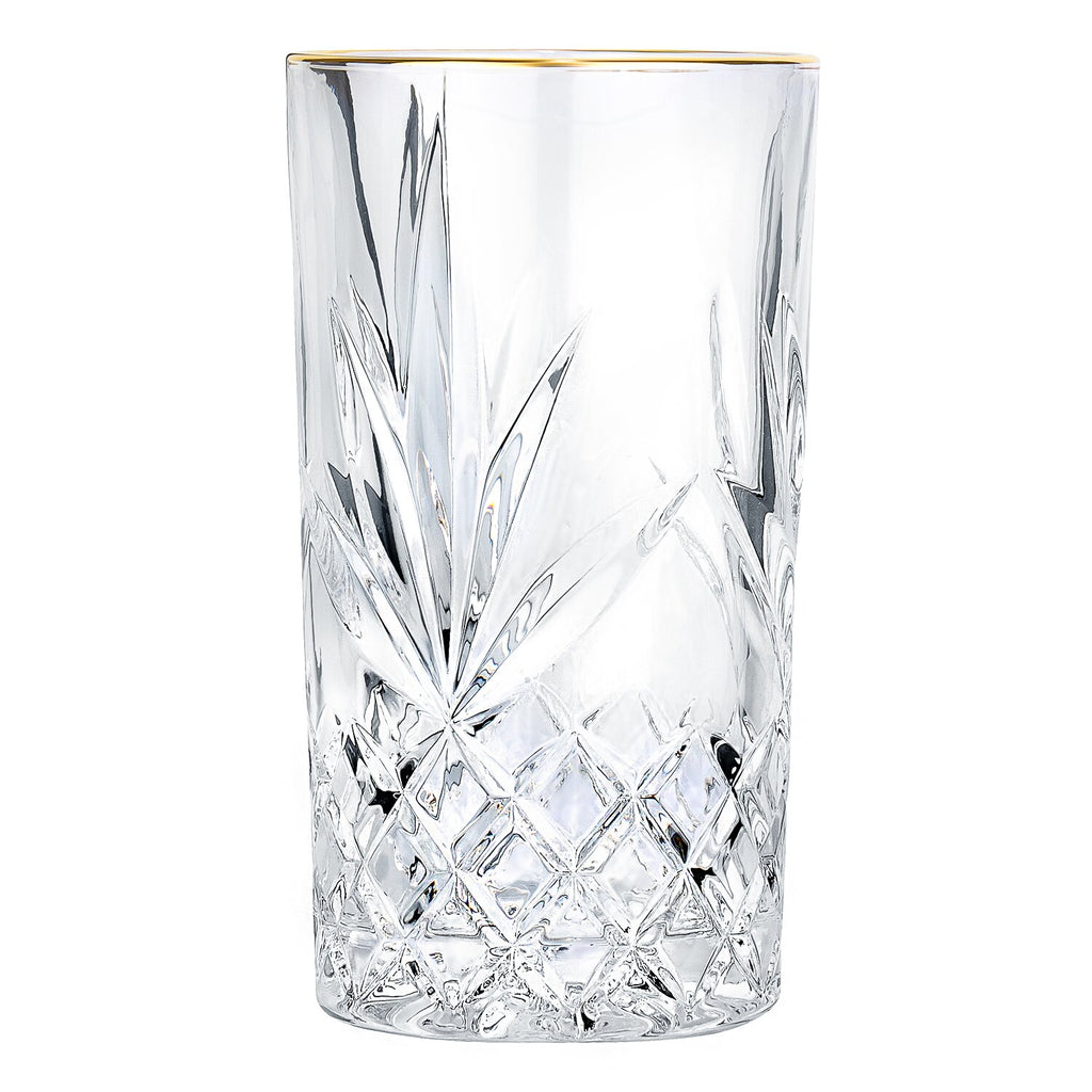 Gold Rimmed Highball Collins Glass