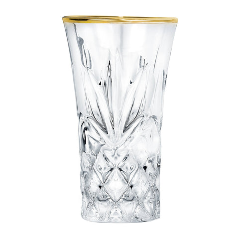 Ashford Non-Leaded Crystal Clear Liquor Shot Glasses with a Gold Rim 2 Ounces, Set of 4