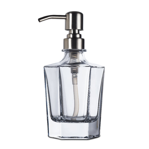 Image of Harmony Octagonal Glass Hand Soap Dispenser with Pump, Set of 2