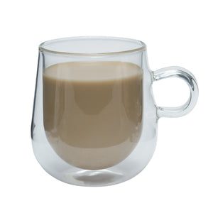 Brilliant - Double Wall Loop Glass Coffee Cup 9.3 oz. Set of 2