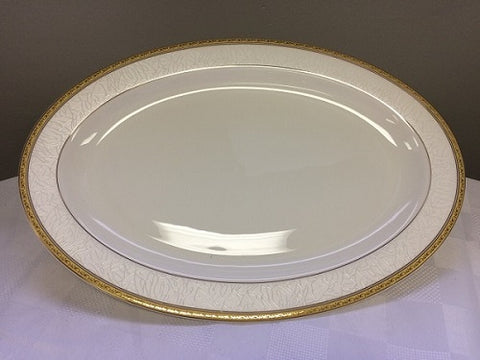 Image of Brilliant - Imperial Gold Serving Platter 14" (White with Gold Rim)