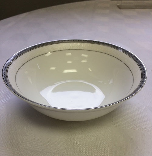 Brilliant - Imperial Platine Salad Bowl 9" (White with Silver Rim)