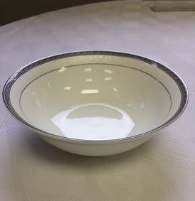 Brilliant - Imperial Platine Salad Bowl 9" (White with Silver Rim)