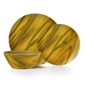 Olivewood 12 Piece Melamine Dinnerware Set, Service for 4