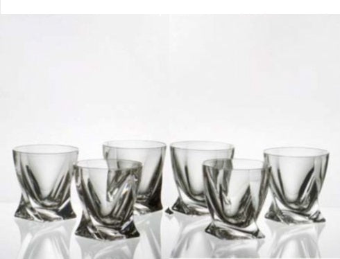 Quadro Old Fashion Whisky Glasses Set of 6 340ml by Bohemia