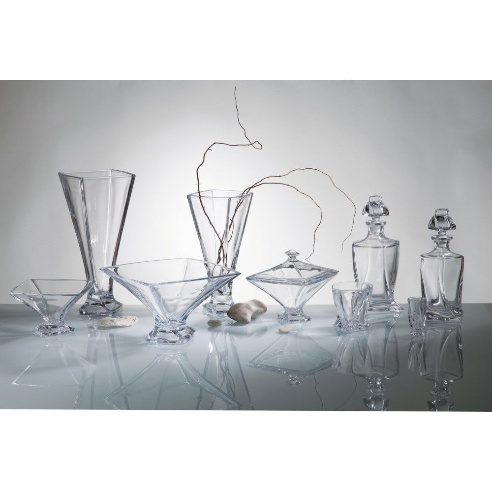 Crystalite Bohemia Quadro Non Leaded Crystal Tall Vase, 13 Inches