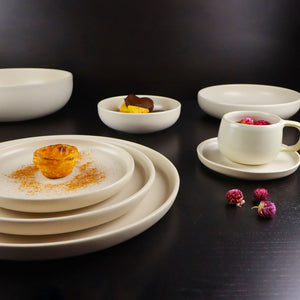 Uno Stoneware Dinnerware Dessert Plates 6.7 Inches, Sets of 4 in Assorted Colors