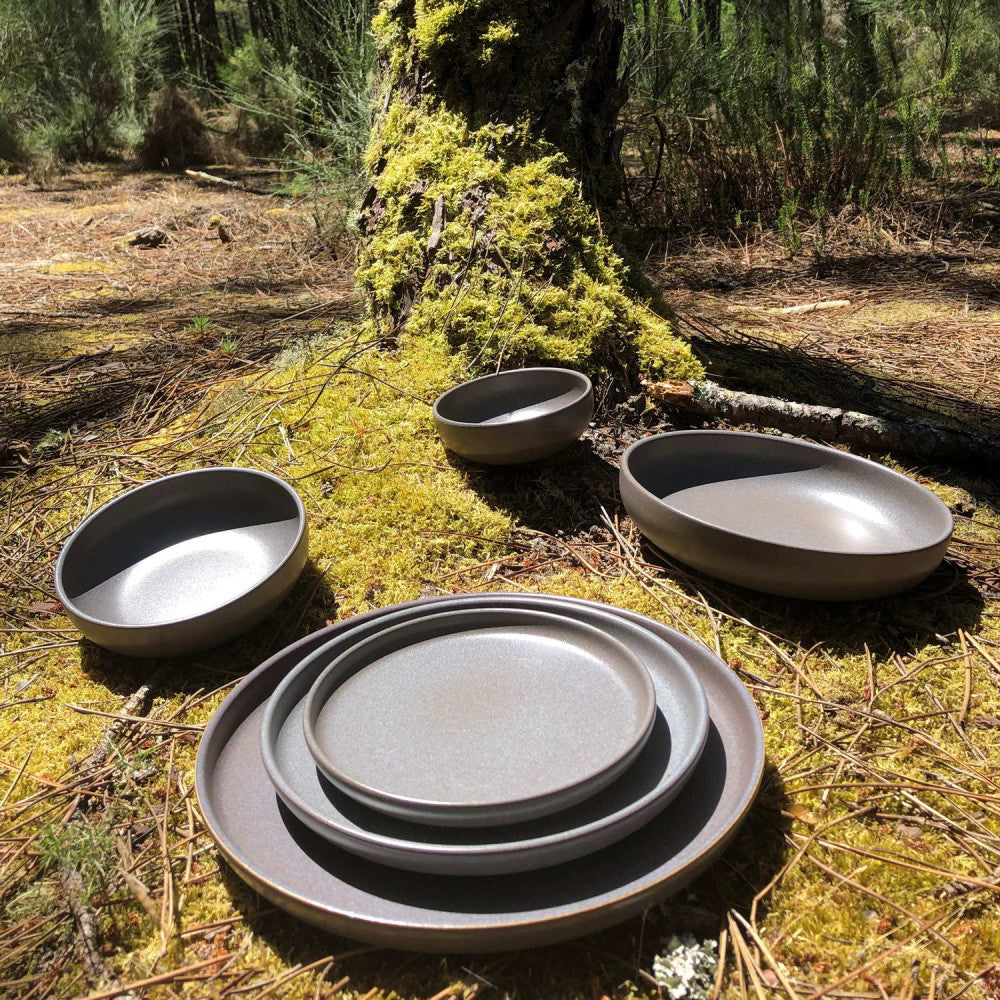Uno Stoneware Dinnerware Individual Bowls 6.3 Inches, Sets of 4 in Assorted Colors