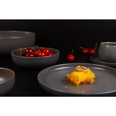Image of Uno Stoneware Dinnerware Dessert Plates 6.7 Inches, Sets of 4 in Assorted Colors