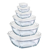 Duralex - Lys Stackable Bowl with White Lid, Set of 6 Sizes