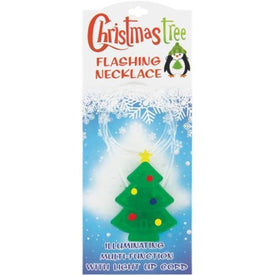 Flashing Christmas Tree Light Up Necklace, Set of 2